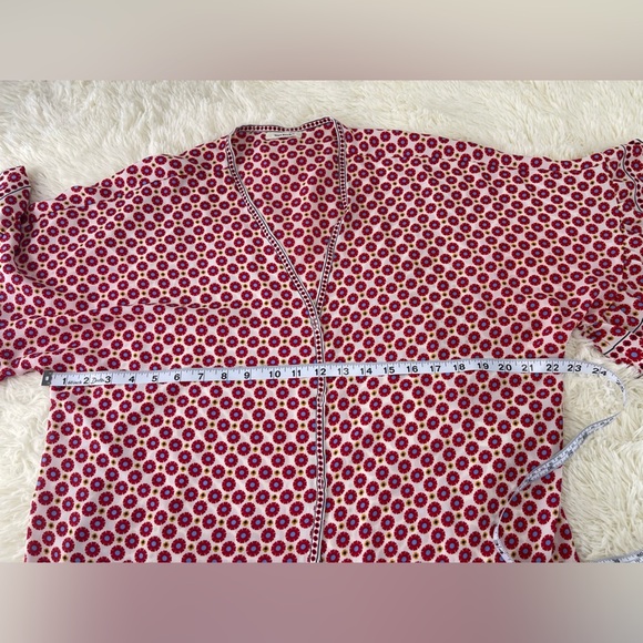 Max Studio Red and White Ruffled Tie Front Blouse - Picture 6 of 8